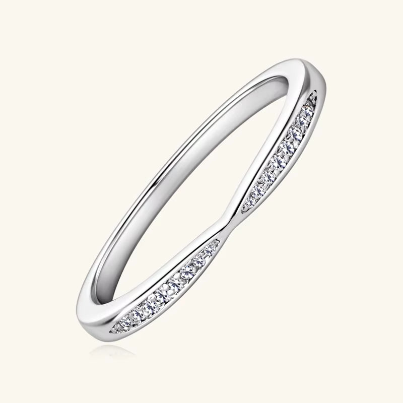 Stackable Thin Ring Half Eternity Moissanite Bands 925 Sterling Silver Rings for Women Wedding Jewelry Gifts Certificate