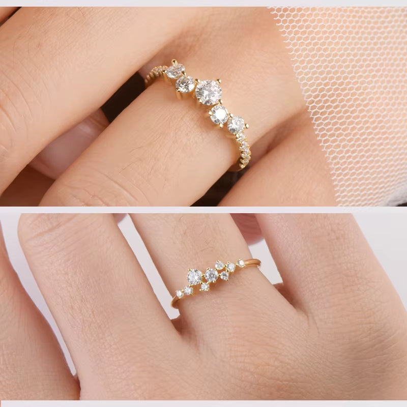 Real S925 Ring Cluster Moissanite Sterling Silver Wedding Engagement Finger Rings Fashion Band for Women Fine Jewelry GRA