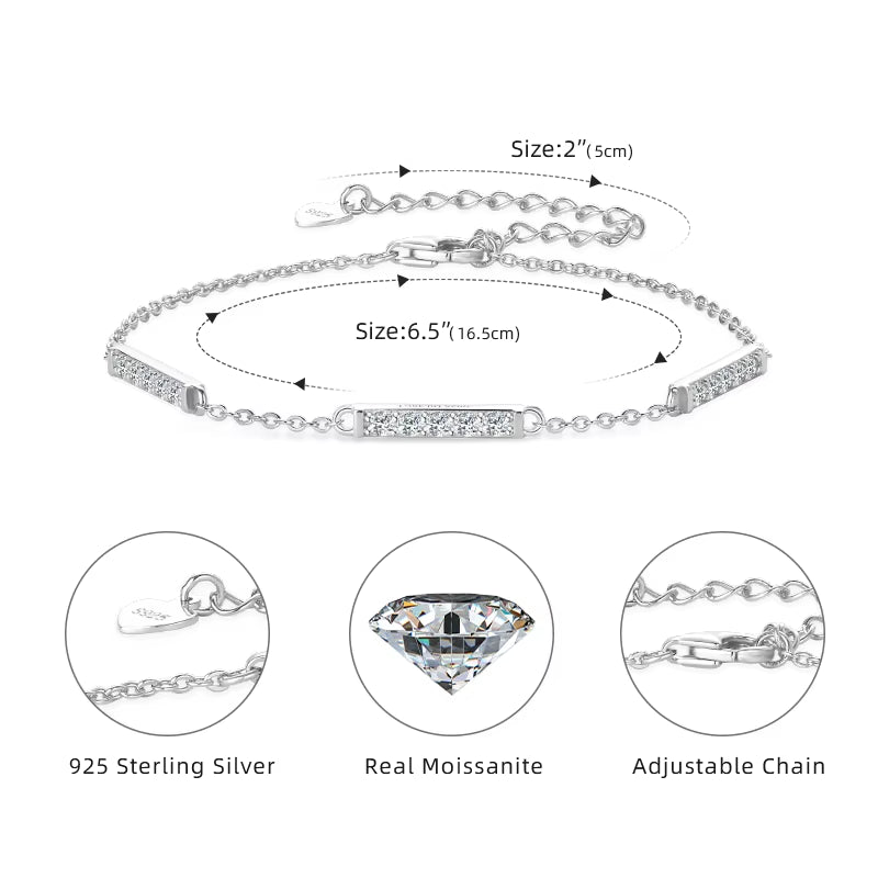 2024 Trend Moissanite Bracelet Plated 18K Gold 925 Silver Hand Chain Fashion Bracelets for Women Gifts Jewelry with Certificate