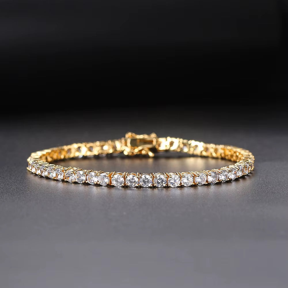 D VVS1 Moissanite Tennis Bracelet Original 925 Sterling Silver GRA Certified Bracelets for Women Man Plated 18K White Gold